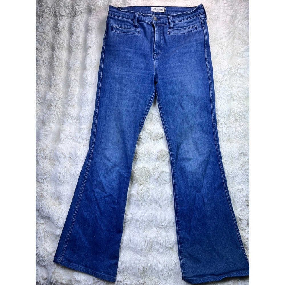 Madewell Flea Market Flare Jeans Blue Medium Wash High Rise Size 30. A33